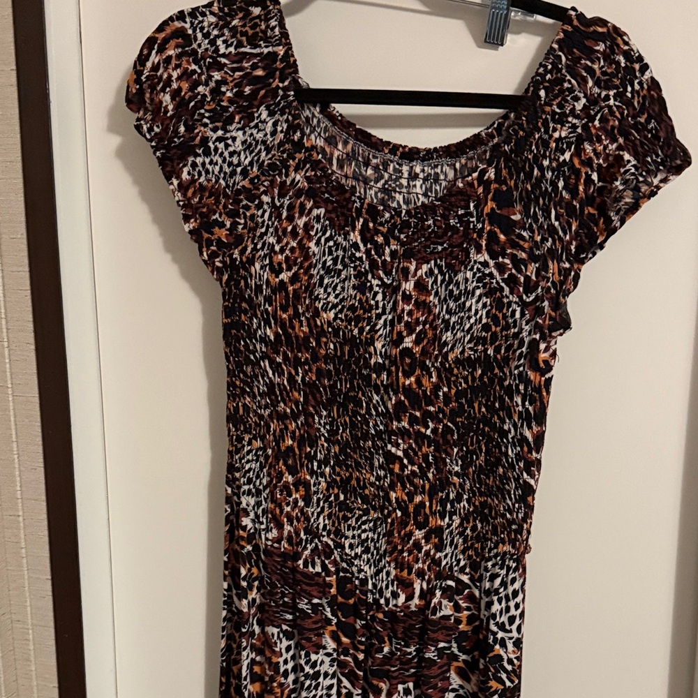 Leopard Print Midi Dress